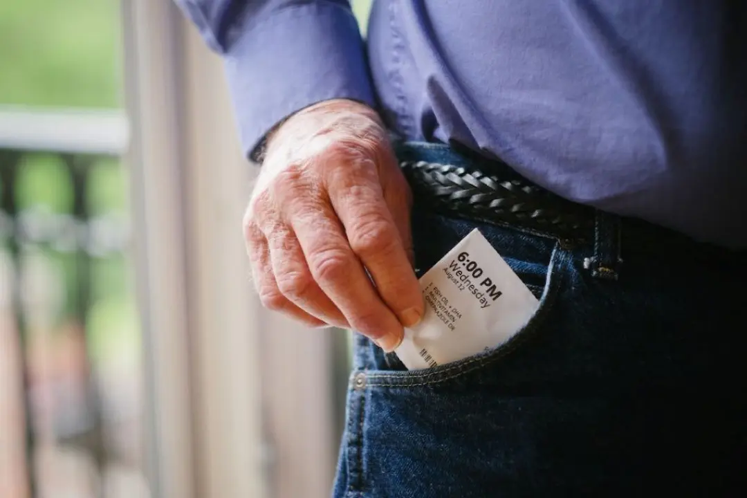 Presorted pill pack tucked into a pocket